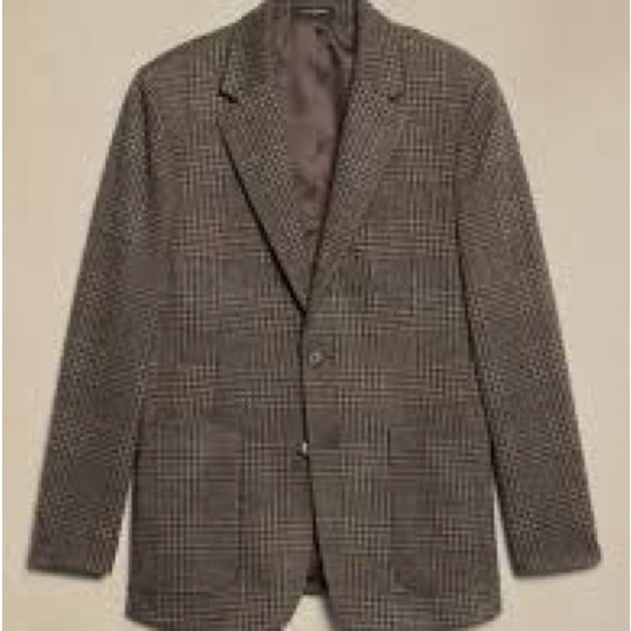 Banana Republic Tailored Fit Brown Glen Plaid Jacket Size 46R NWT - Picture 2 of 8